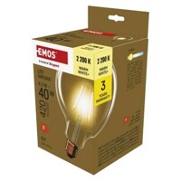 LED žiarovka Vintage G125 / E27 / 4,5 W (40 W) / 420 lm / Teplá biela