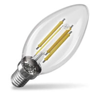 LED žiarovka Filament sviečka A CLASS/ E14 / 3,8 W (60 W) / 806 lm / Teplá bie...